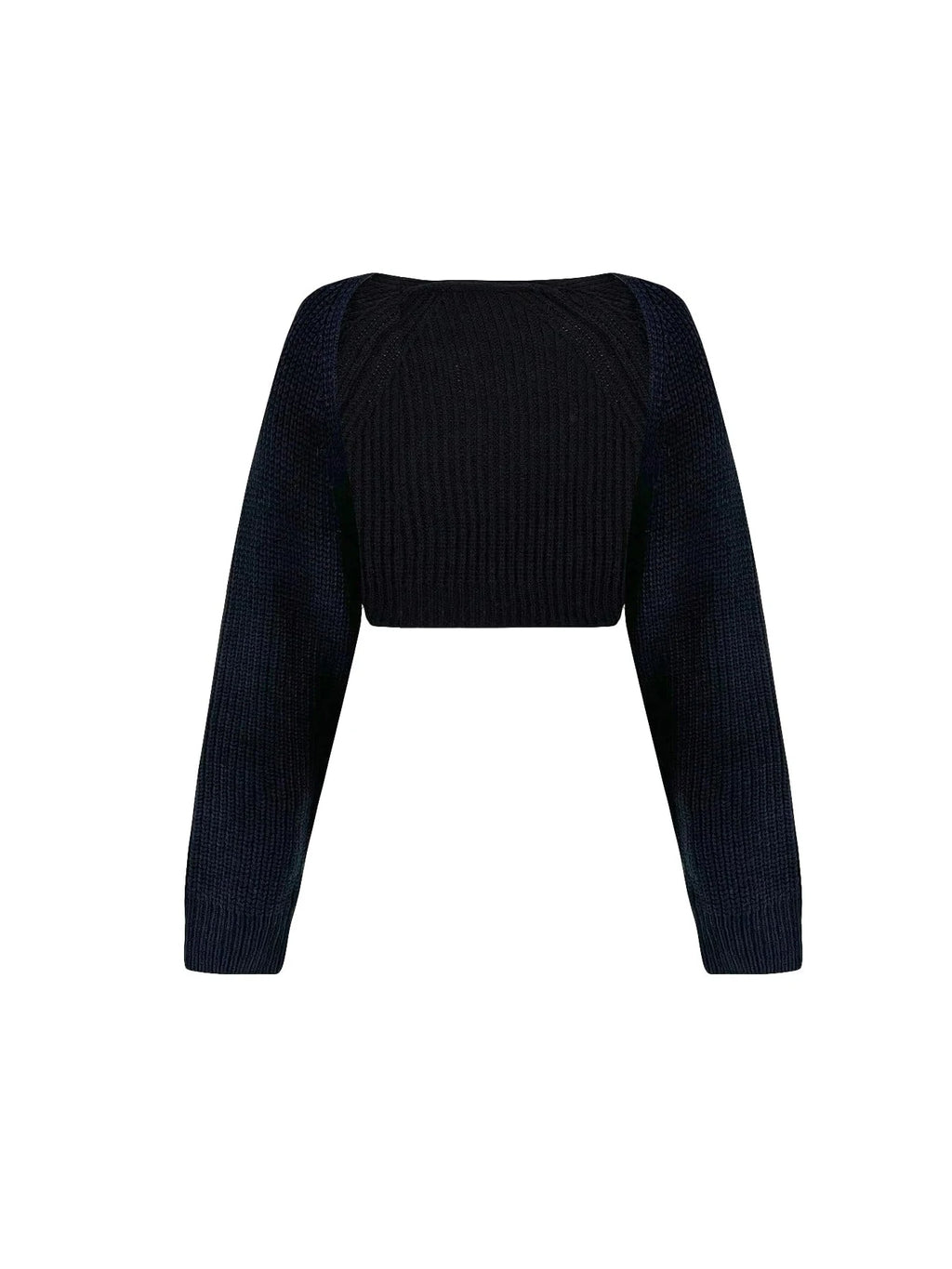 Ribstrikket Cardigan med Flagermusærmer