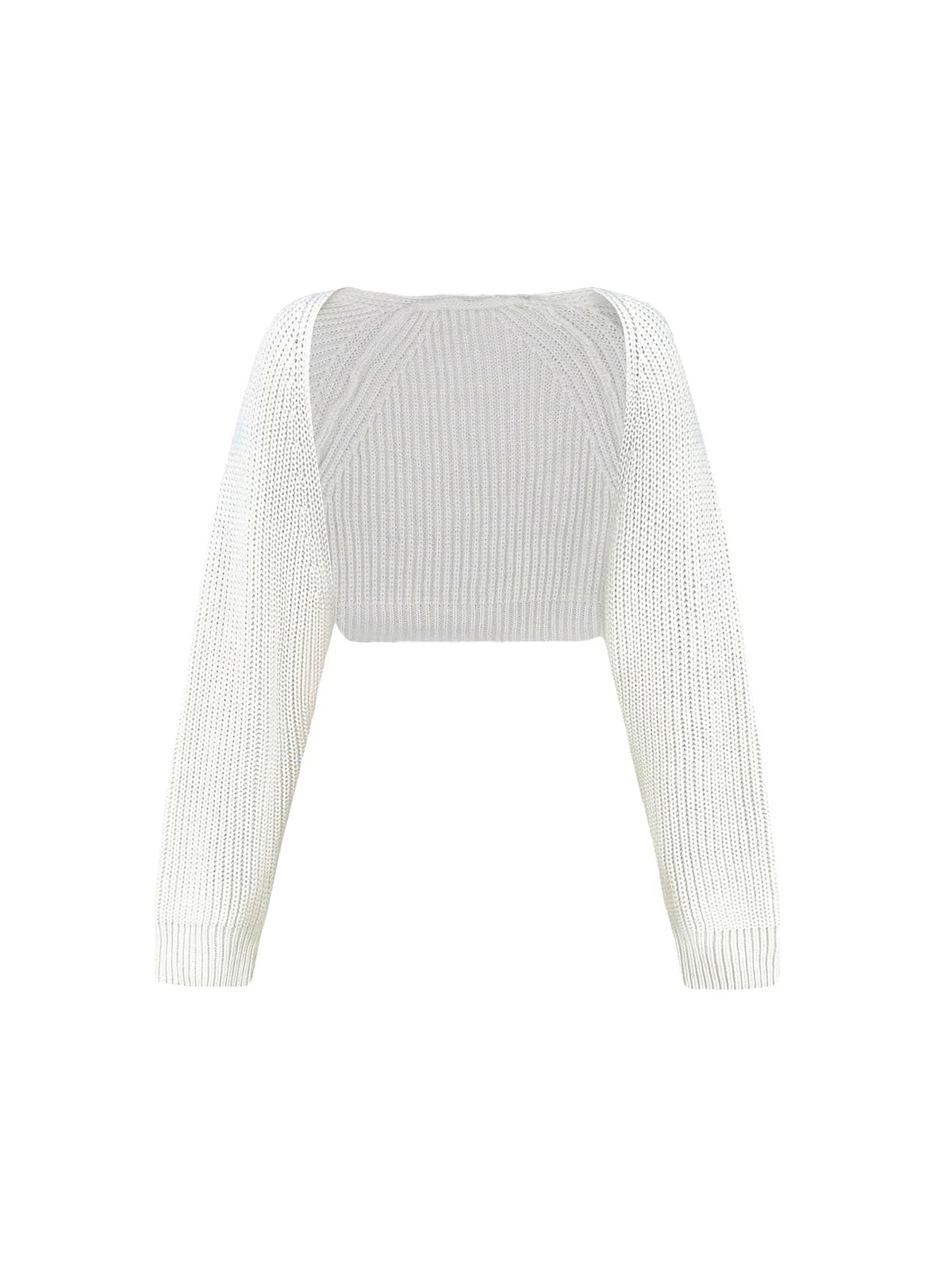 Ribstrikket Cardigan med Flagermusærmer