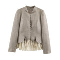 Blazer med blondeinspirerede detaljer