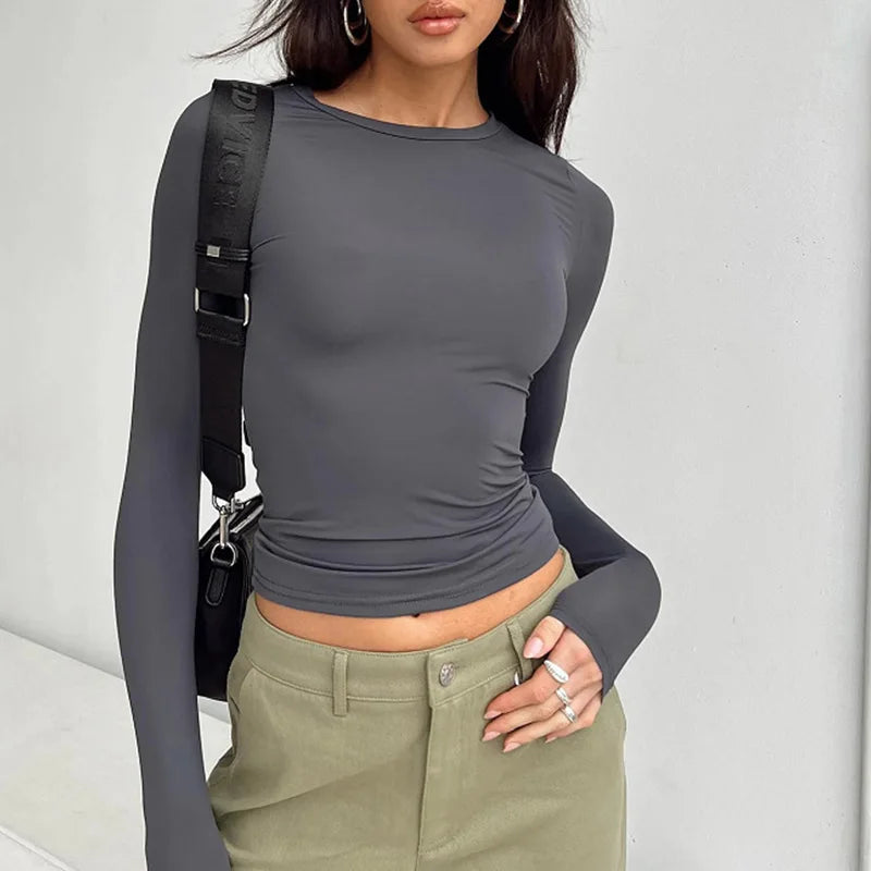 Klassisk langærmet T-shirt – Slim Fit
